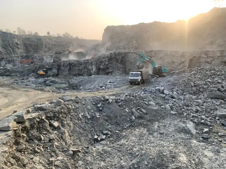 Shri Krishan Construction equipment and crusher plant on active site